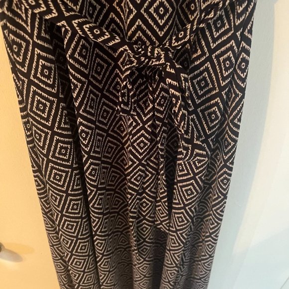 PLEIONE Brand Size large Black and White Geometric Wrap Maxi Dress - Picture 2 of 7